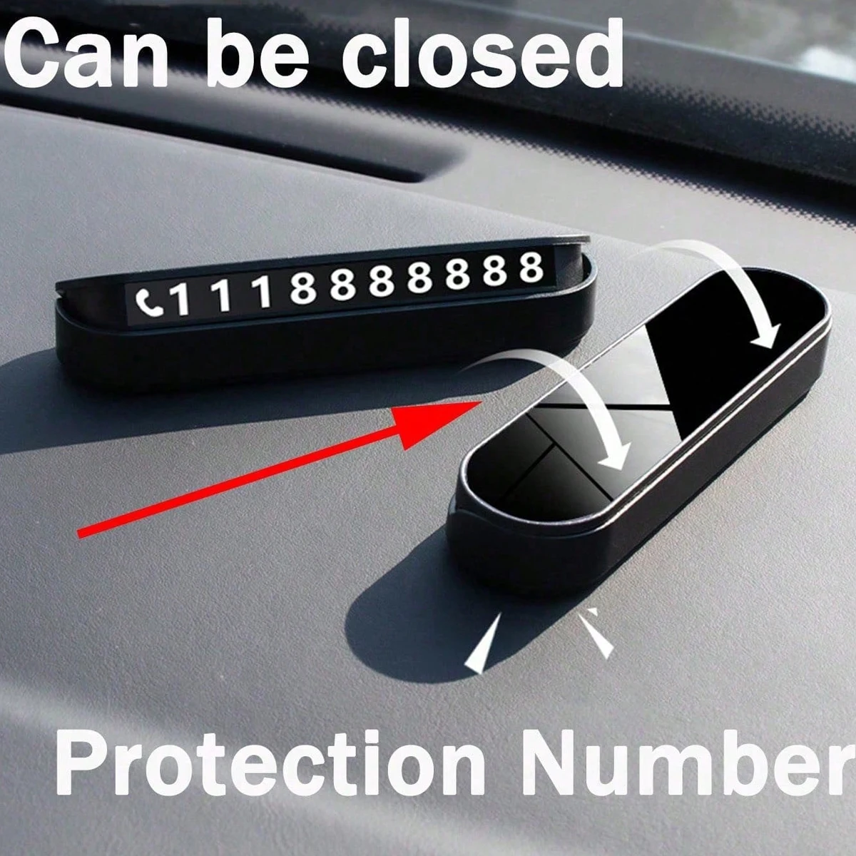 1 Stück Auto-Telefonkarte, Temporäres Parknummernschild, Auto-Display, Parknummernhalter, Parknummernschild – Detail 5
