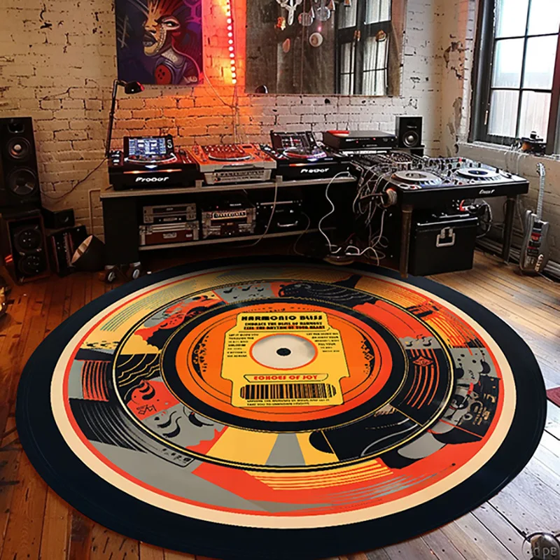 Fashionable, Personalized, Trendy, Carpet, CD, Vinyl Record, Living Room, Bedroom, Hanging Basket, Chair, Circular Floor Mat
