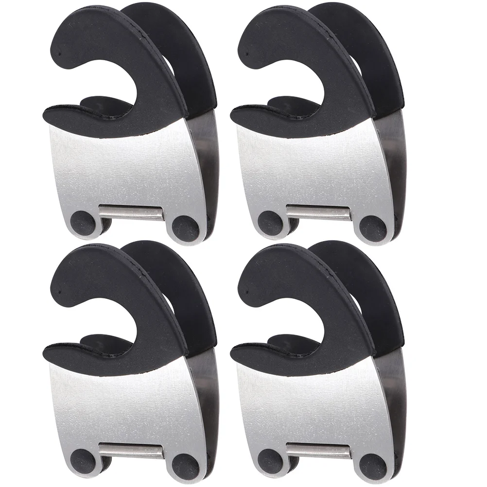 

4pcs Stainless Steel Anti scalding Pan Side Clips Spoon Holders for Pot Rubber Spatula Rest Kitchen Tool Cooking Utensils