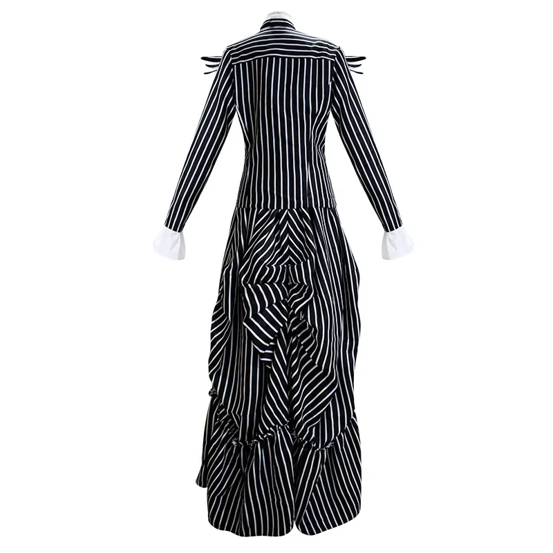 Anime Before Christmas Jack Skellington Cosplay Costume Unisex Sally Dress Set Halloween Party Full Outfit Suit