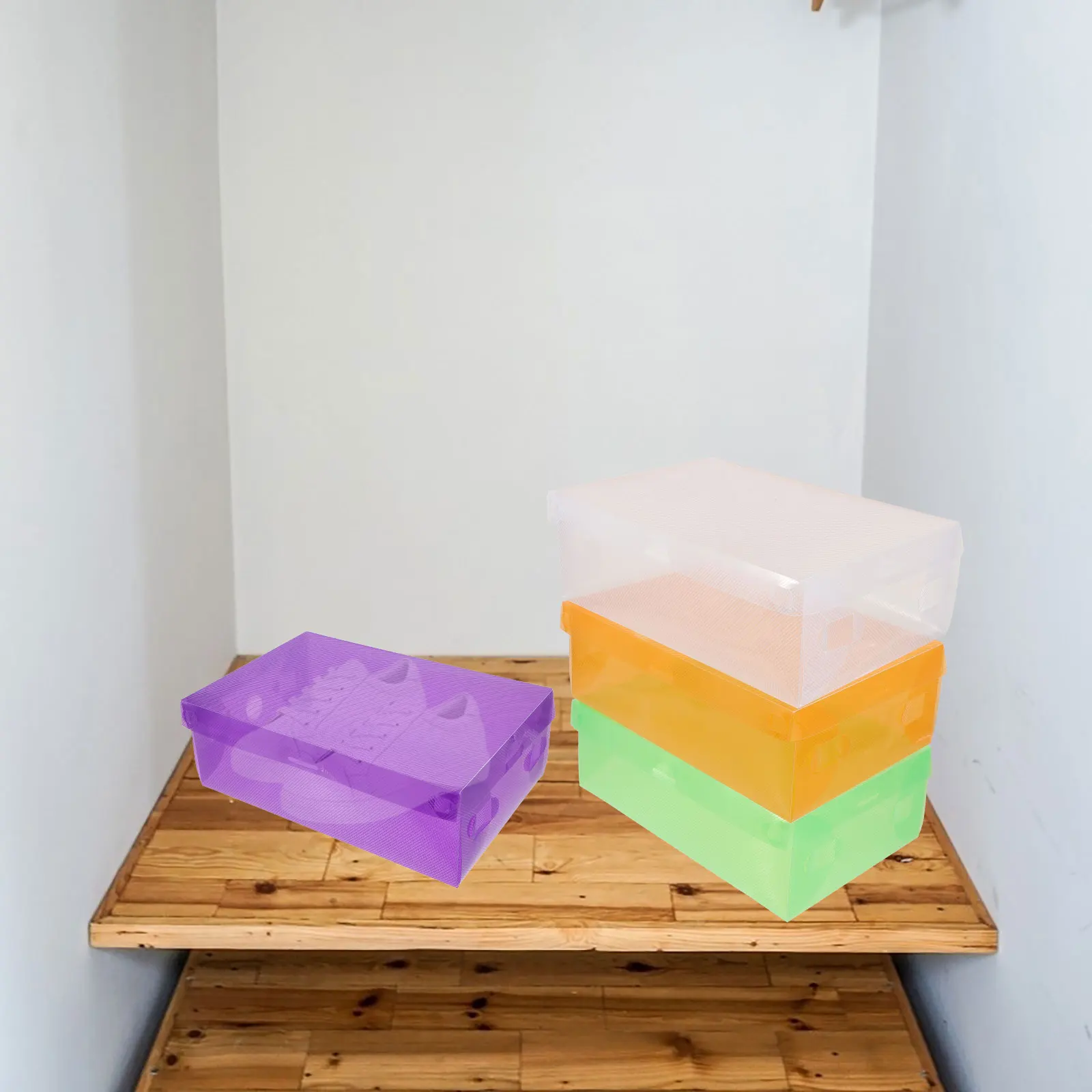 

Transparent Shoe Storage Boxes Plastic Stackable For Home Dorm Bedroom Shoe Store Organization Display Case