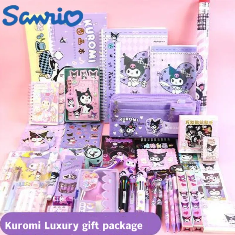 Sanrio Stationery Sets Kawaii Melody Kuromi Cinnamoroll Pompompurin Students Deluxe Stationery Gift Package School Supplies Set