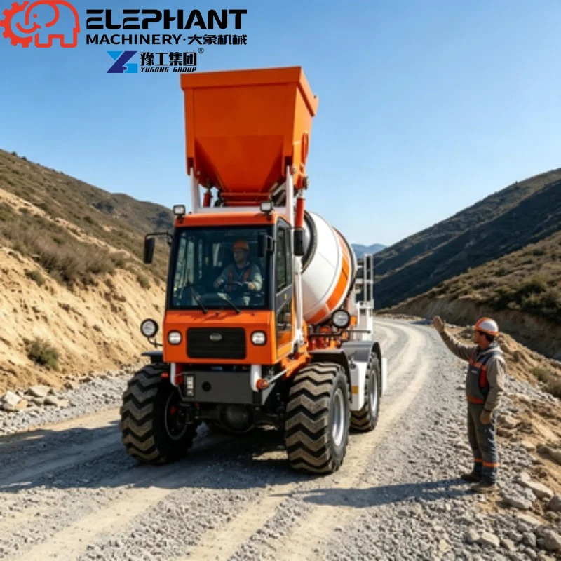 Diesel Mobile Self-Loading Concrete Mixer Truck, Complete With Engine, Motor, Bearing And Gearbox Core Components