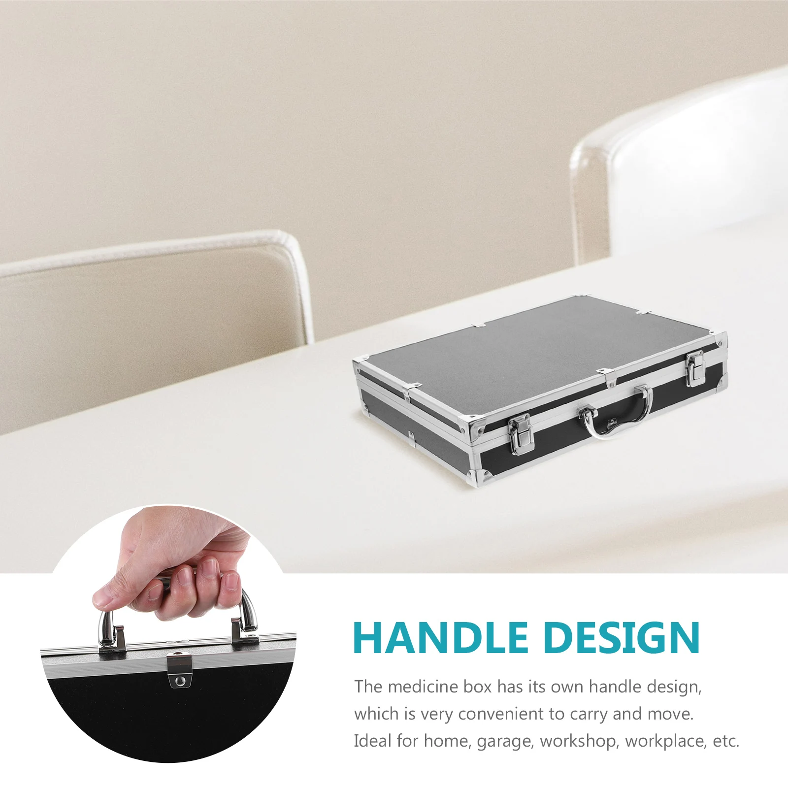 Lockable Portable Aluminum Alloy Tools Box Large Capacity Carrying Flight Case Storage Organizer Medicine Box First Aid Case