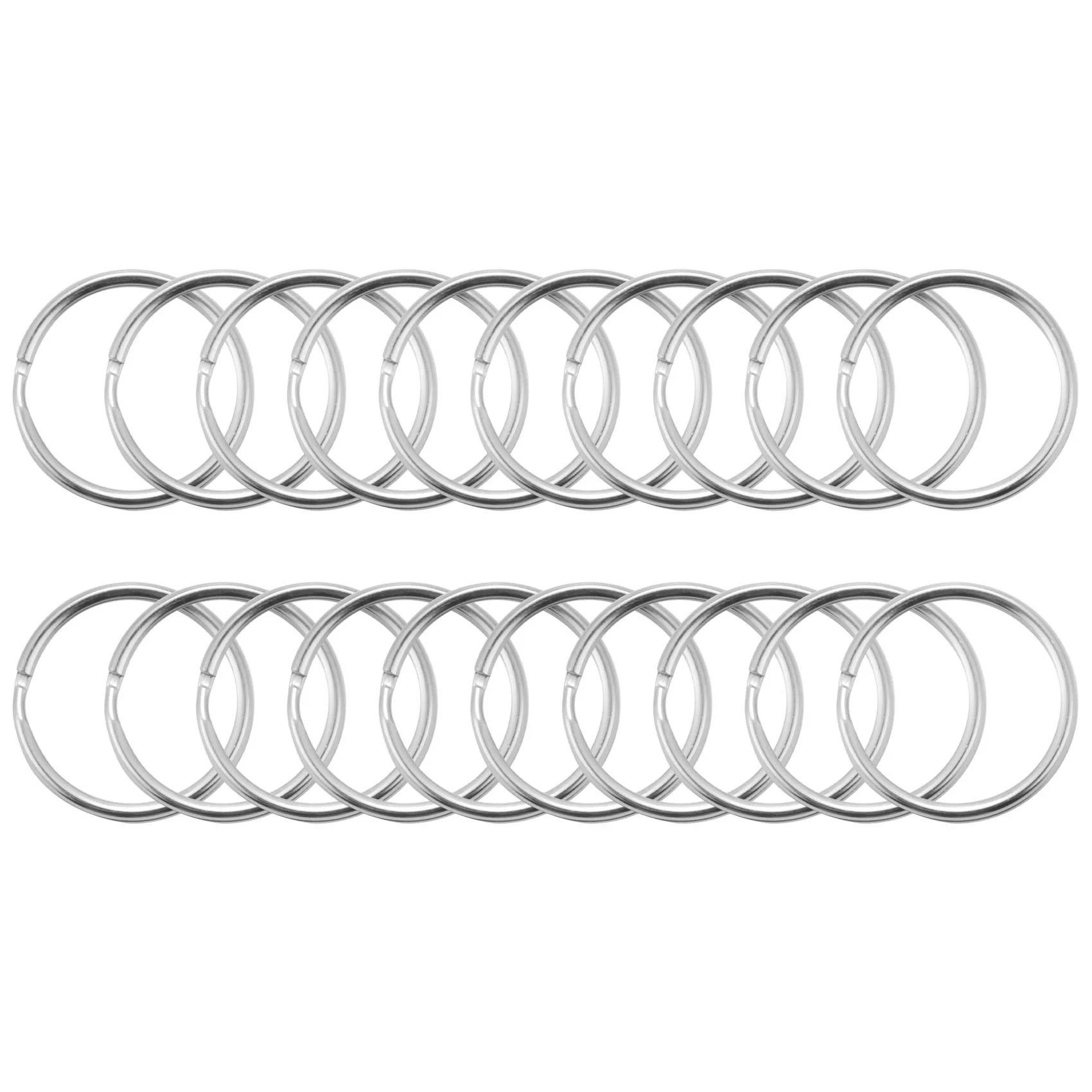 BAAQ 100PCS, 1 Inch Key Ring Open Key Ring Metal Key Ring Flat Ring for Household Car Keychain