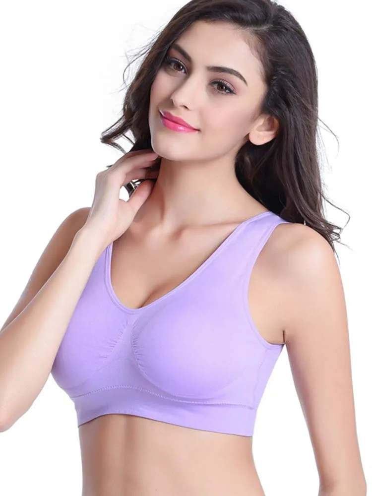 Reggiseno senza cuciture da donna senza imbottitura reggiseno intimo petto sonno yoga reggiseno sportivo gilet di grandi dimensioni Top in cotone Bralette