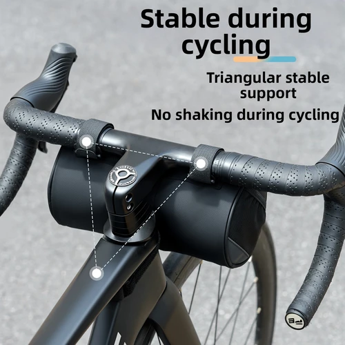 Imagen 2 del producto OFFBONDAGE-bolsa frontal para bicicleta, alforja para manillar de 2,7 L, gran capacidad, almacenamiento reflectante para montar, impermeable, bolsa para cuadro de ciclismo portátil