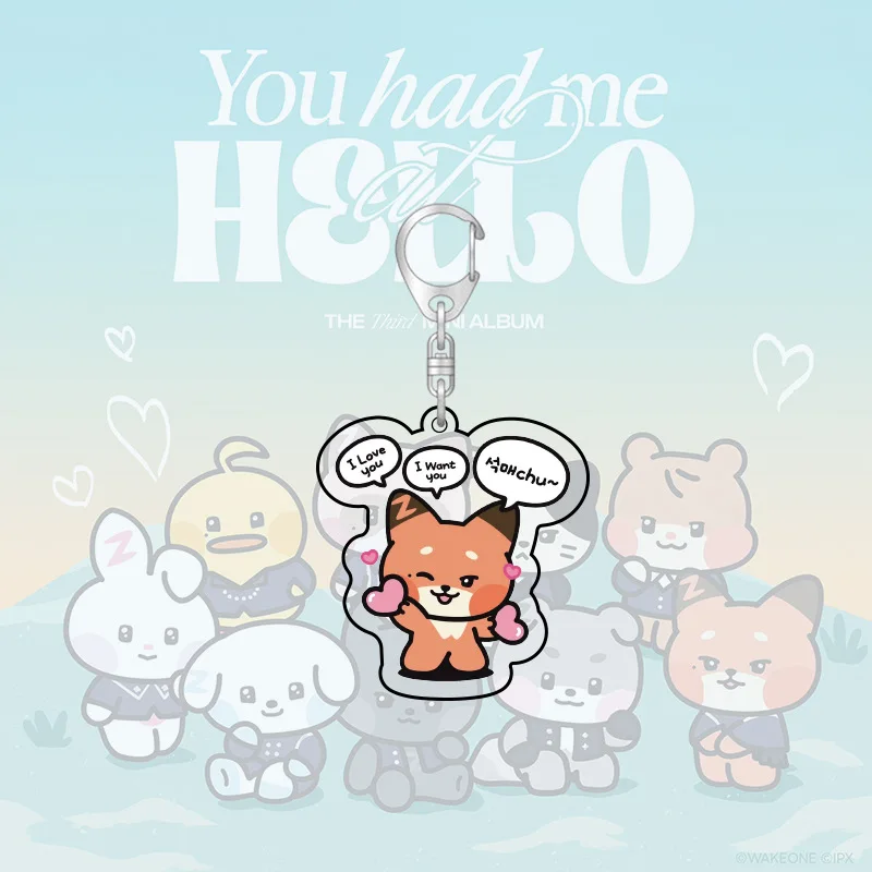 Kpop ZB1 Keychain ZERONI Cartoon Cute Acrylic Pendant 5.5CM Bag Accessories Key Ring ZEROBASEONE ZhangHao KimGyuVin Fans Gift