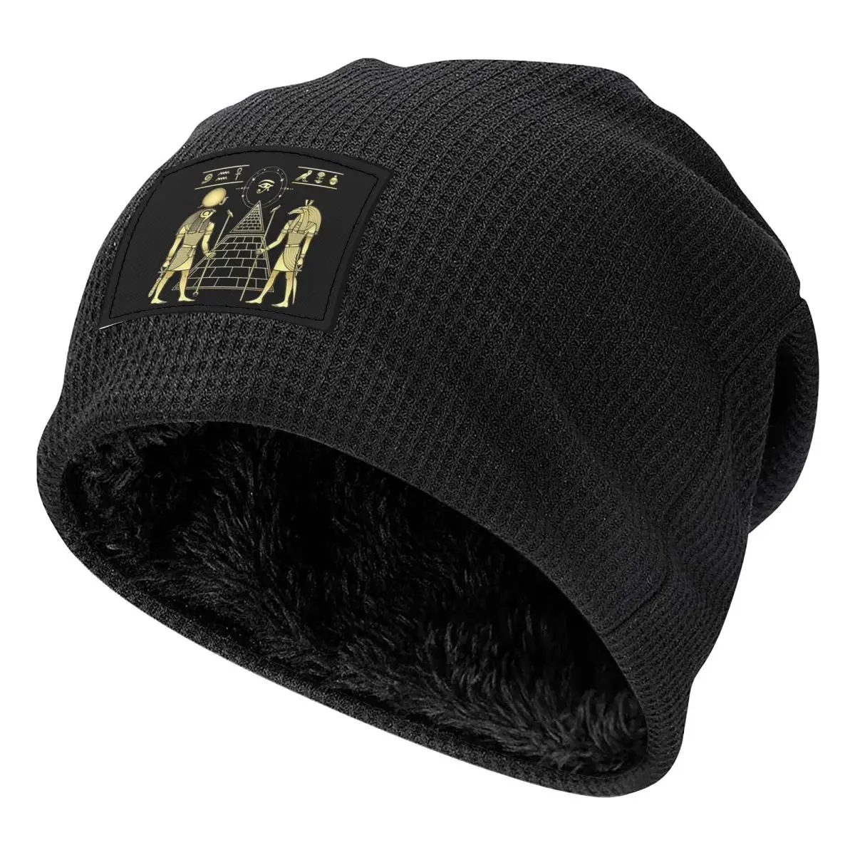 Egyptian God Ra And Seth Unisex Adult Beanies Caps Fleece-Lined Bonnet Hat Warm Fashion Autumn Winter Outdoor Skullies Hats