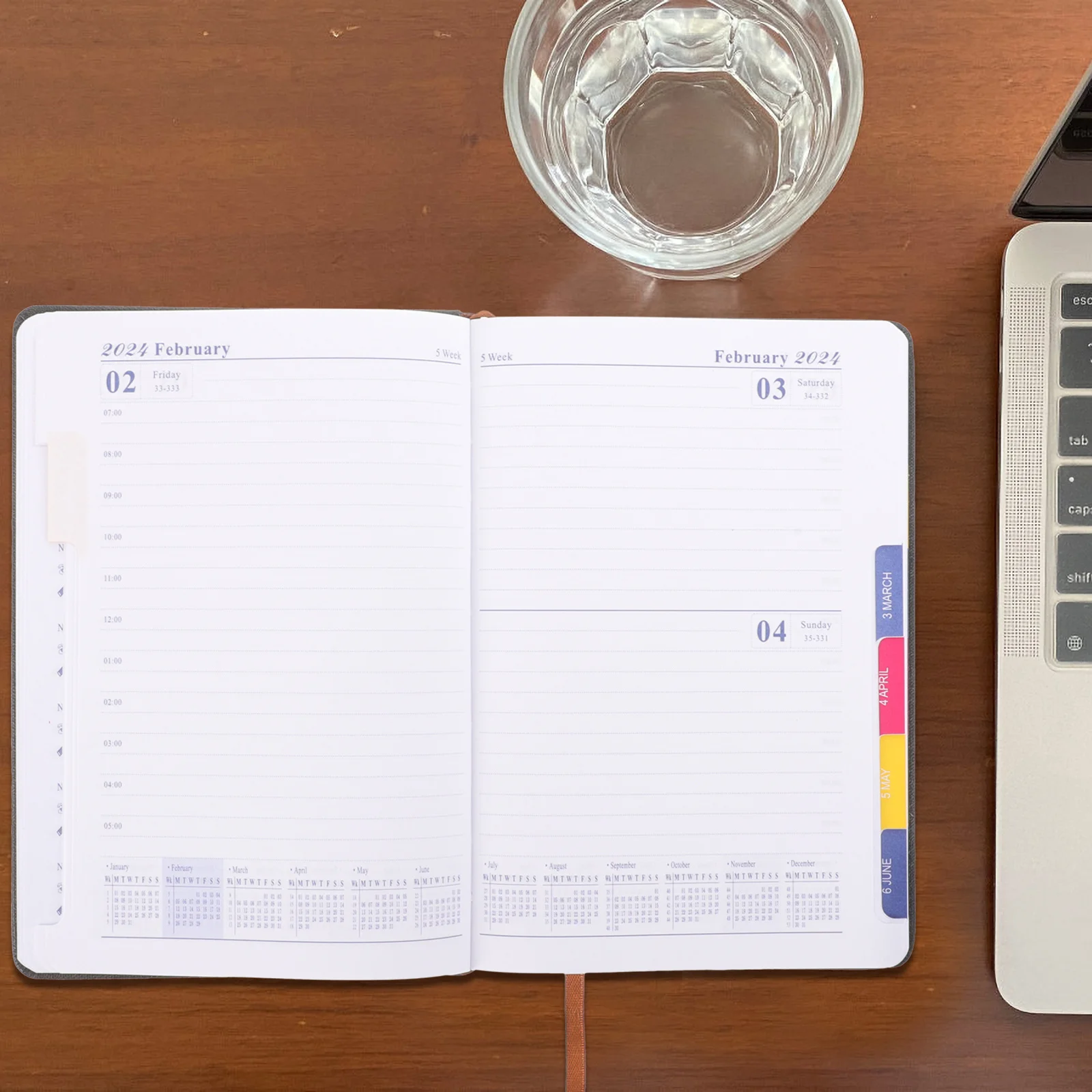 Planejador de programação semanal 2024 A5 Livro de compromissos sem data Multi Função Organizador de calendário de escritório Planejador sem data