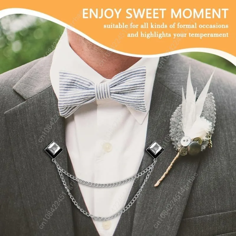 جوهرة بروش دبابيس سلسلة معلقة التلبيب دبوس للرجال الدعاوى قميص طوق بروش مربع كريستال بروش دبوس حجر الراين التلبيب دبابيس لي