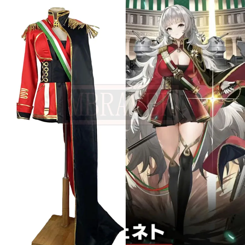 

Game Azur Lane RN Vittorio Veneto Cosplay Costume Party Christmas Halloween Custom Made Any Size