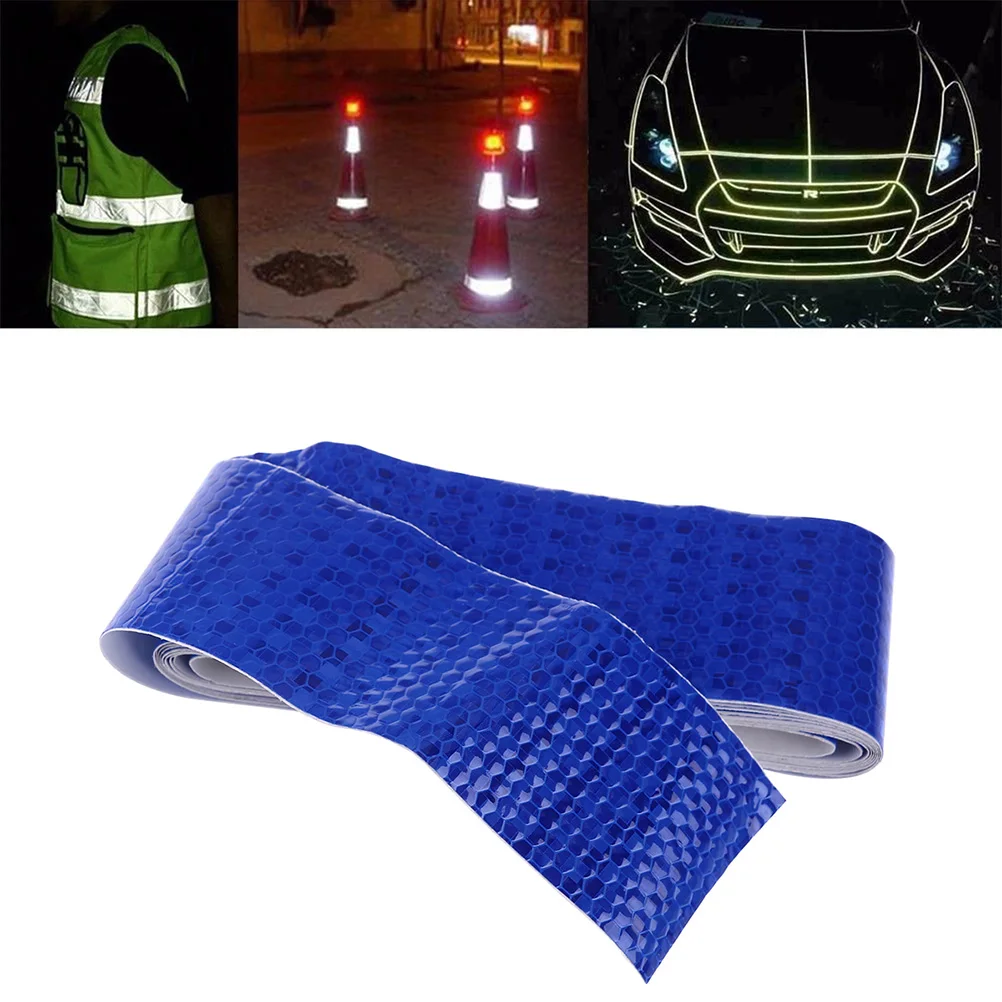 

4PCS Reflective Stickers Honeycomb Pattern Tape Vehicles Conspicuity Trucks Warning Visibility Outdoor Camping Hiking Gear Night