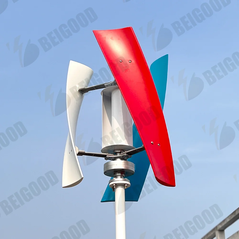 3 Phase 5KW 8KW 10KW  Free Energy Windmill Vertical Axis Wind Turbine Generator 3 Blades Home System with MPPT Controller