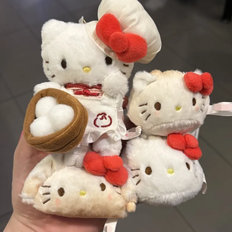 

Sanrio Hello Kitty Breakfast Series Plush Doll Potsticker Keychain Backpack Zipper Decorative Accessories Friend's Birthday Gift