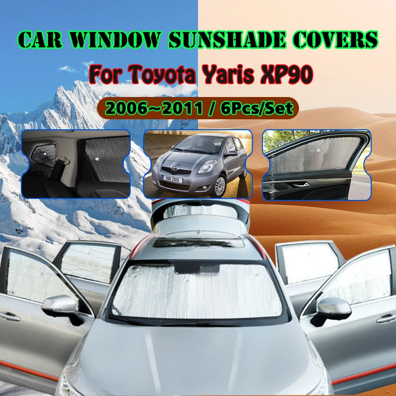 

Car Full Coverage Sunshades For Toyota Vitz Yaris XP90 2006~2011 2010 Anti-UV Auto Sunscreen Window Sunshade Cover Accessories