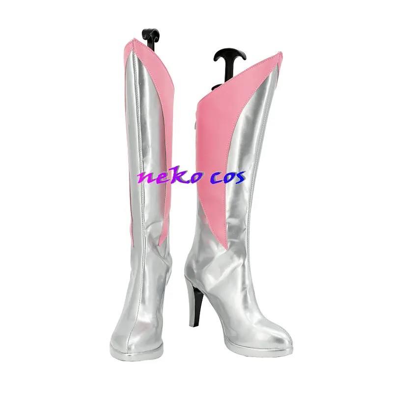 

Super Sentai GIGA lady shoes white pink boots Cosplay Custom Size