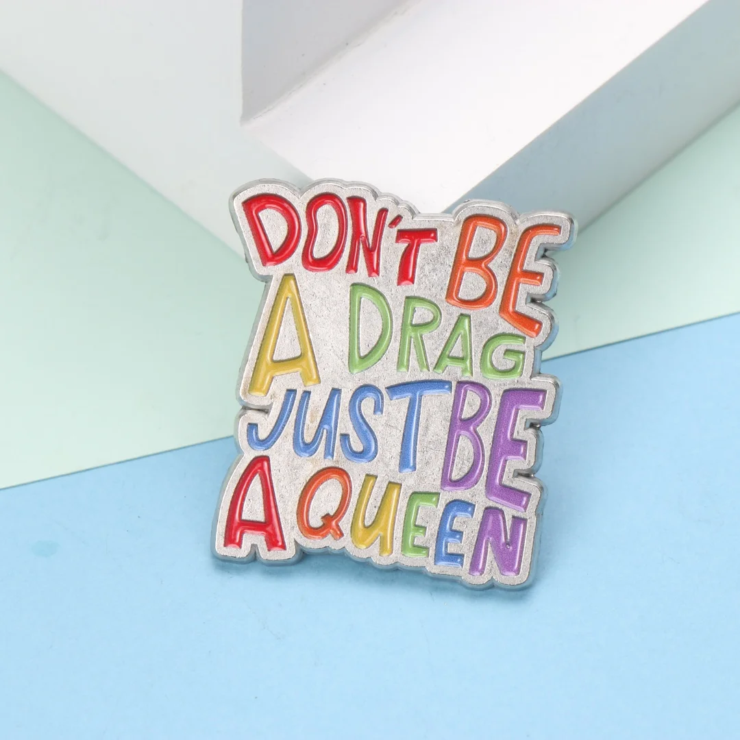 DONTBE ADRAG JUSTBE AQUEEN Alphabet Quotes Design Men Women Brooch Pins Pins Badges，Hats Bags Clothing Accessories, Party Favors