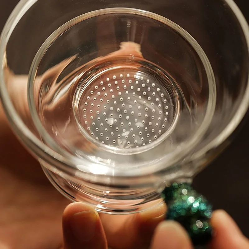 Perforated glass tea leak, tea filter, tea filter with base