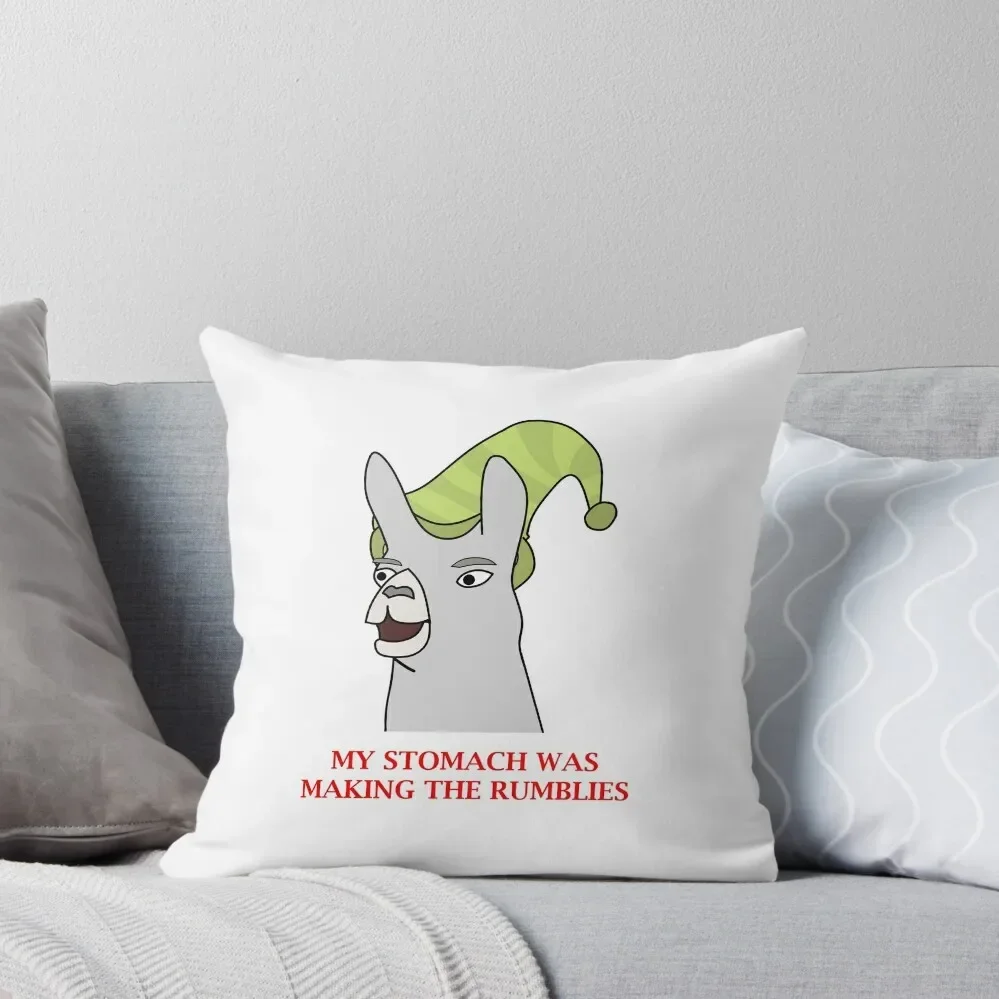 Llamas with Hats - My stomach was making the rumblies Throw Pillow Cusions Cover Christmas Cushion For Home pillow