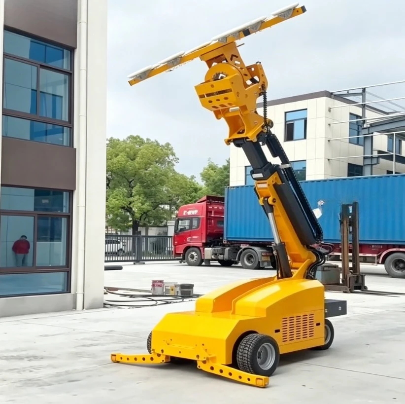 Customized Multi-Function Glass Installation Cart Front Axle Drive Engine Motor Fully Hydraulic System Independent Air Inlets Si