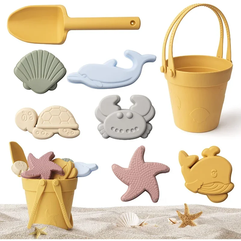 

Children Summer Toys with Cute Animal Model Ins Seaside Beach Toys Rubber Dune Sand Mold Tools Sets Baby Bath Toy Kids Swim Toy