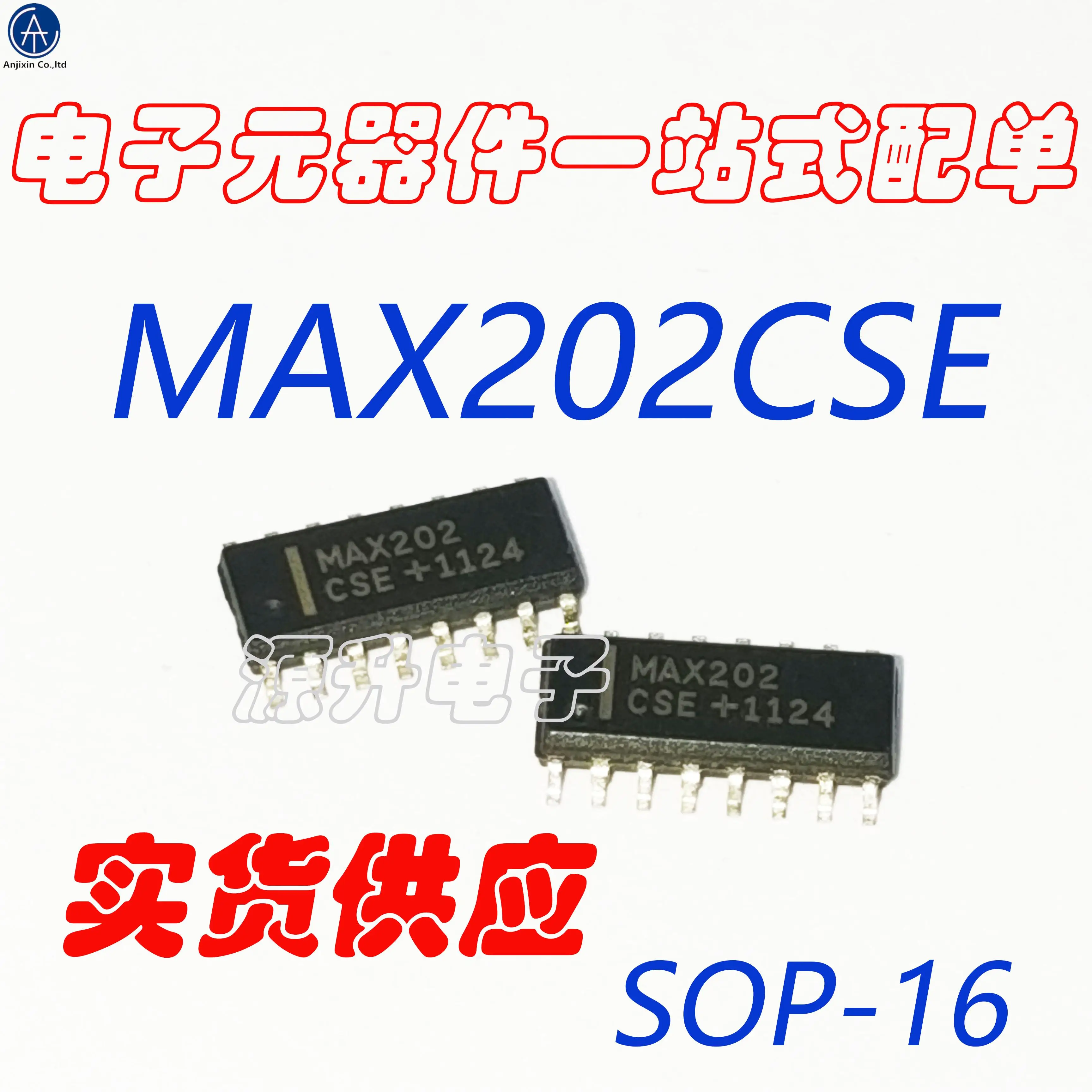 10 pces 100% original novo max202cse/max202 pacote smd sop-16