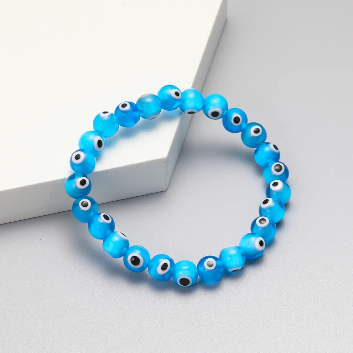Classic Turkey Lucky Evil Eye Men\'s Bracelet Women\'s Blue Evil Eye Natural Stone Bead Bracelet Handmade Glamour Jewelry