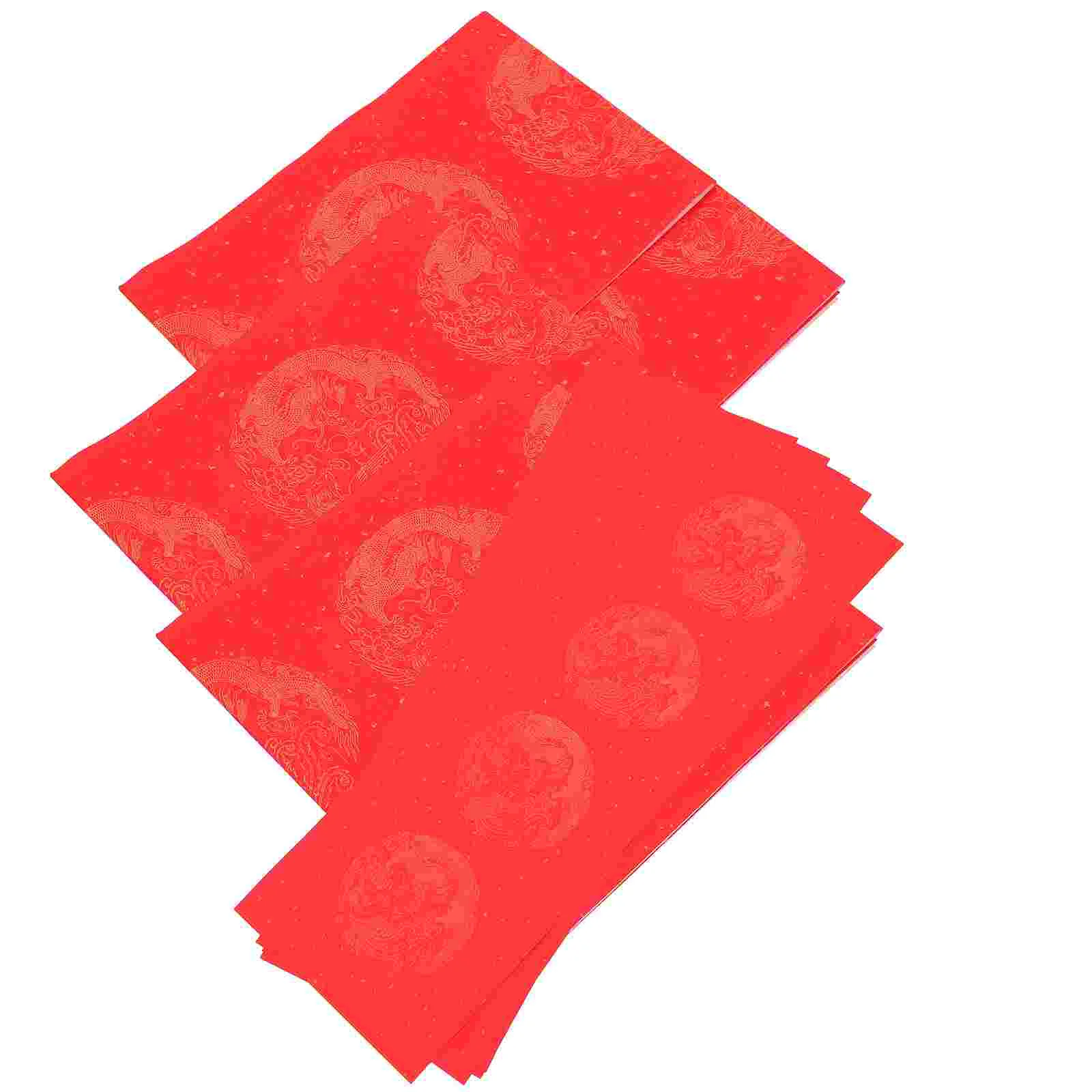 

30 Pcs Red Xuan Paper Couplets Blank Chinese New Year Writing Spring Festival Decorative Calligraphy Craft Decor