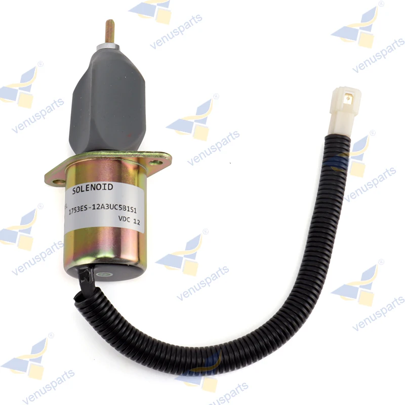 12V 1753ES-12A3UC5B1S1 SA-3840T Fuel Shut Off Solenoid For Yanmar Models 4TNE94 4TNE98 4TNC88 Mini Excavators B27-2 B22 B50-2