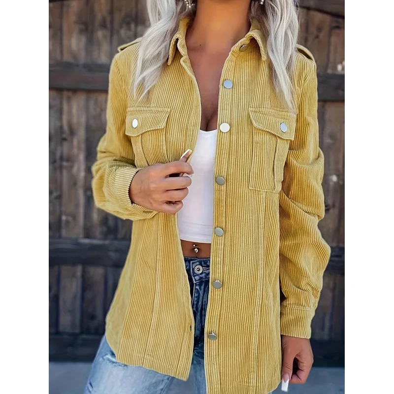 

Long Sleeve Lapel Coat Women's Fashionable Shirt Collar Design Non-Shrinkable Fabric Spring Season Women's Clothing