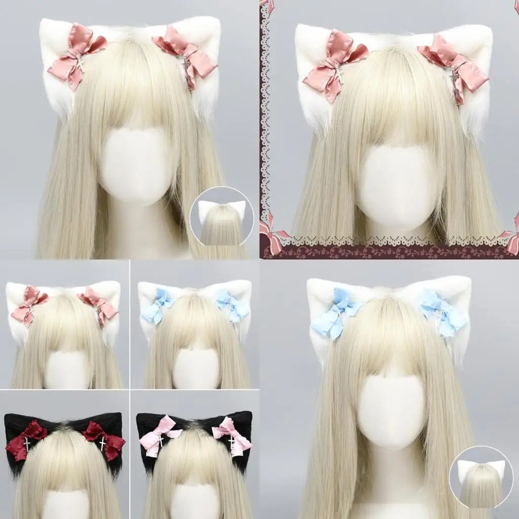 

652F Subcultures Cats Ear Hair Clip Anime Maid Barrettes Women Masquerades Props Hairpin