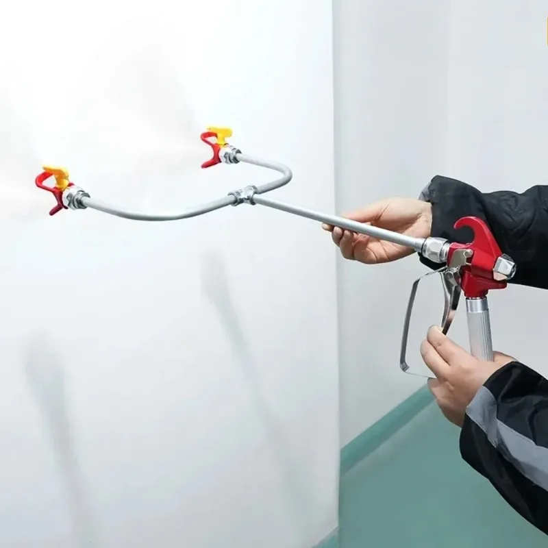 Airless หัวฉีดคู่หัวจิตรกรรม Airless Paint Spray Gun Extension Pole สําหรับ Sprayer