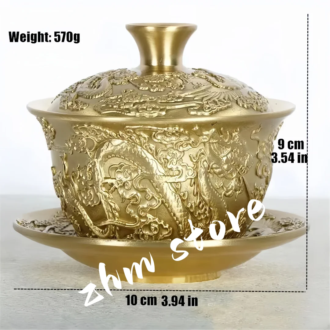 

Pure Copper Coffee Cup Saucer Set 100ml Luxury Milk Mug Tea Cup Cafe Drinkware Couple Engraved Handcrafted Phoenix Dragon Gifts