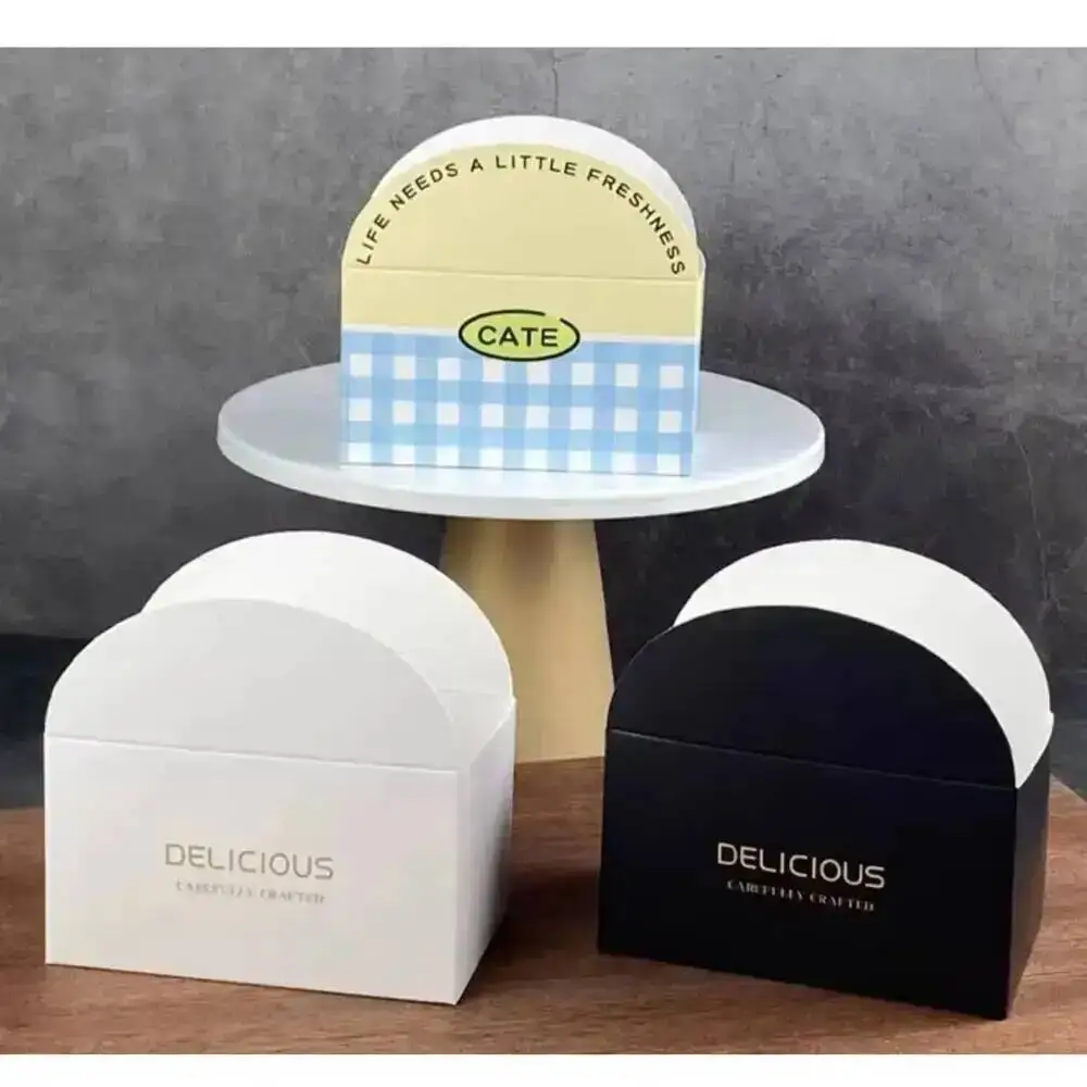 Croissant-Sandwich-Box Kraftpapier Backwaren Brot Donut Verpackungsbox für Bäckerei Frühstück Mittagessen Zubehör 50 Stück/Los – Detail 4