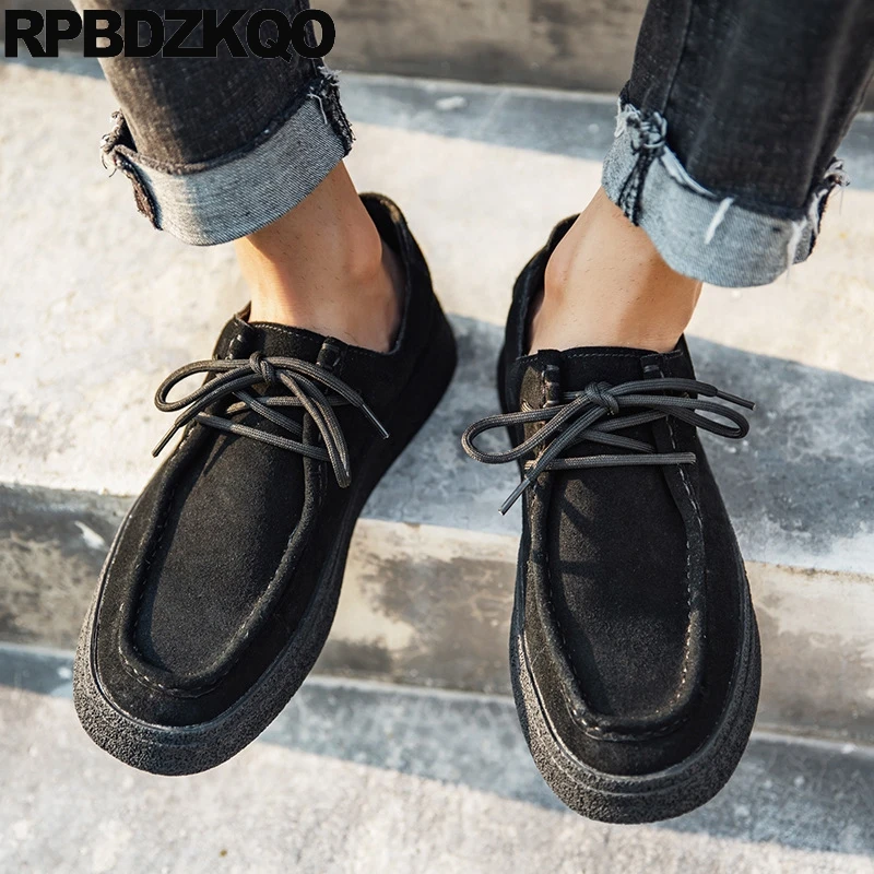 Trainers Casual Skate Shoes Round Toe Lace Up Athletic Flats Trending Sneakers Suede Breathable Men Wallabees Sport Brown Spring