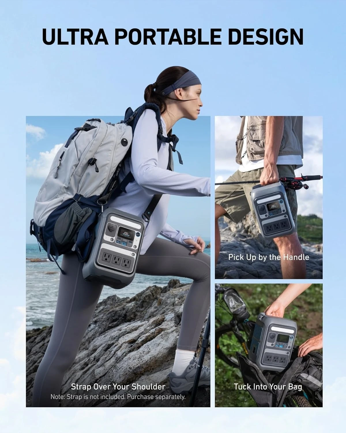 Portable Power Station SOLIX C300, 288Wh LiFePO4 Battery, 300W (600W Surge) Solar Generator, 140W Two-Way Fast Charging