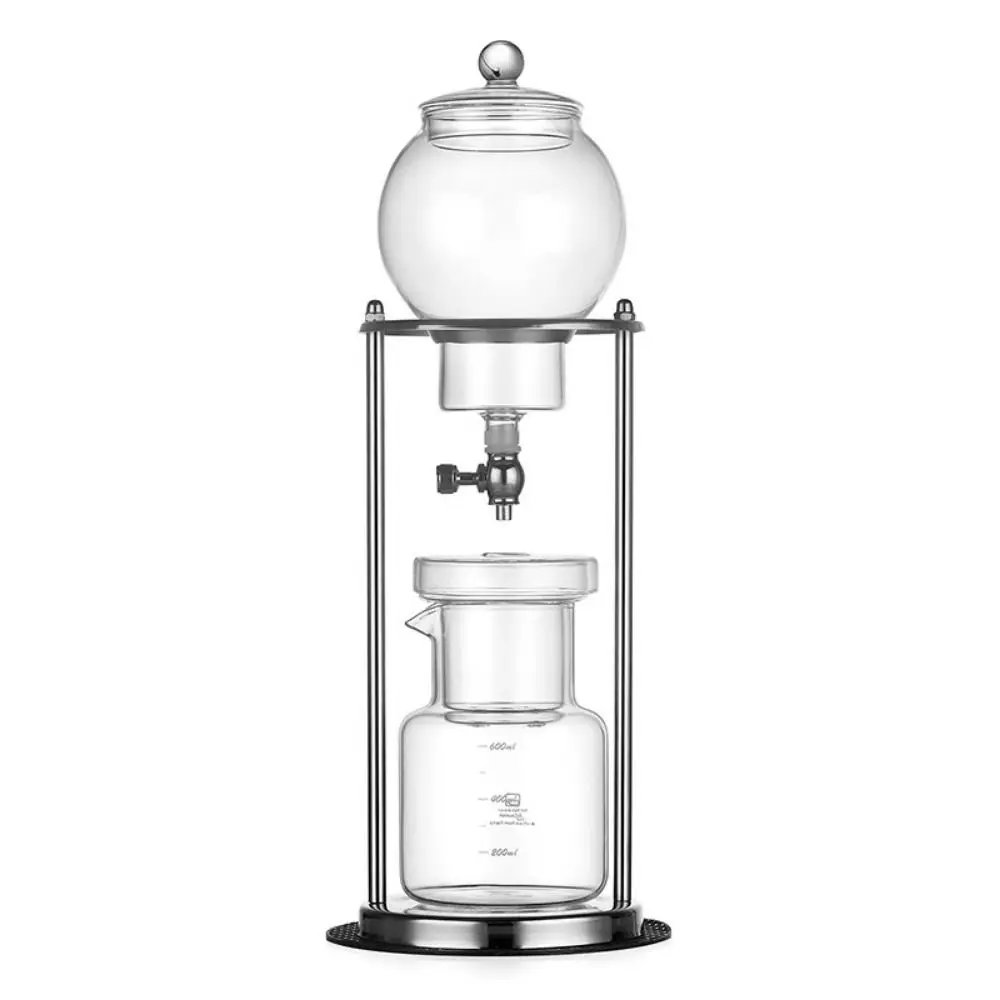 600ml Ice Dripper Coffee Maker Borosilicate Glass Slow Drip Technology Cold Brew Coffee Machine Adjustable Water Flow Reusable