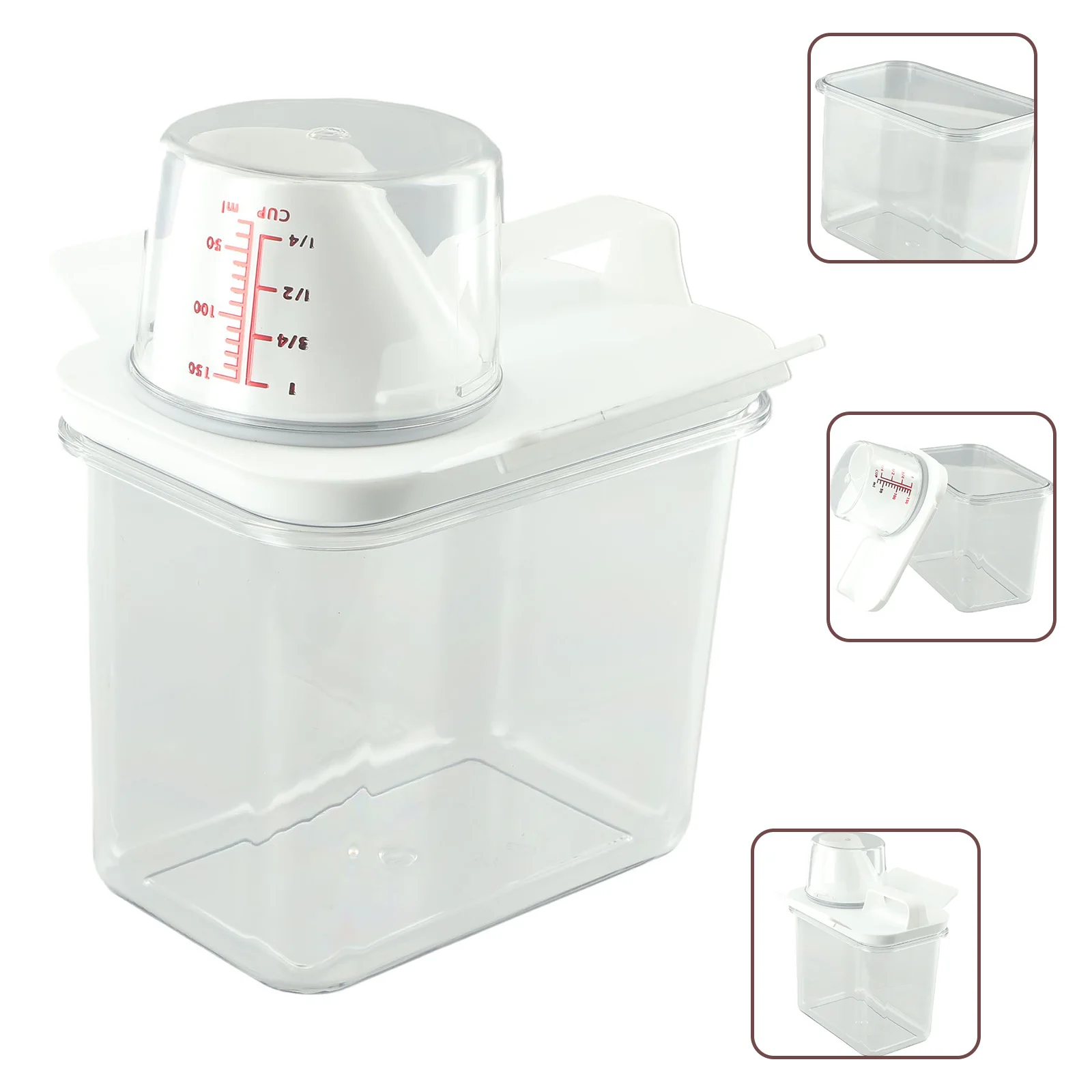 

1100ml 1800ml Transparent Laundry Detergent Leak-proof Laundry Detergent Organizer Airtight Detergent Dispenser