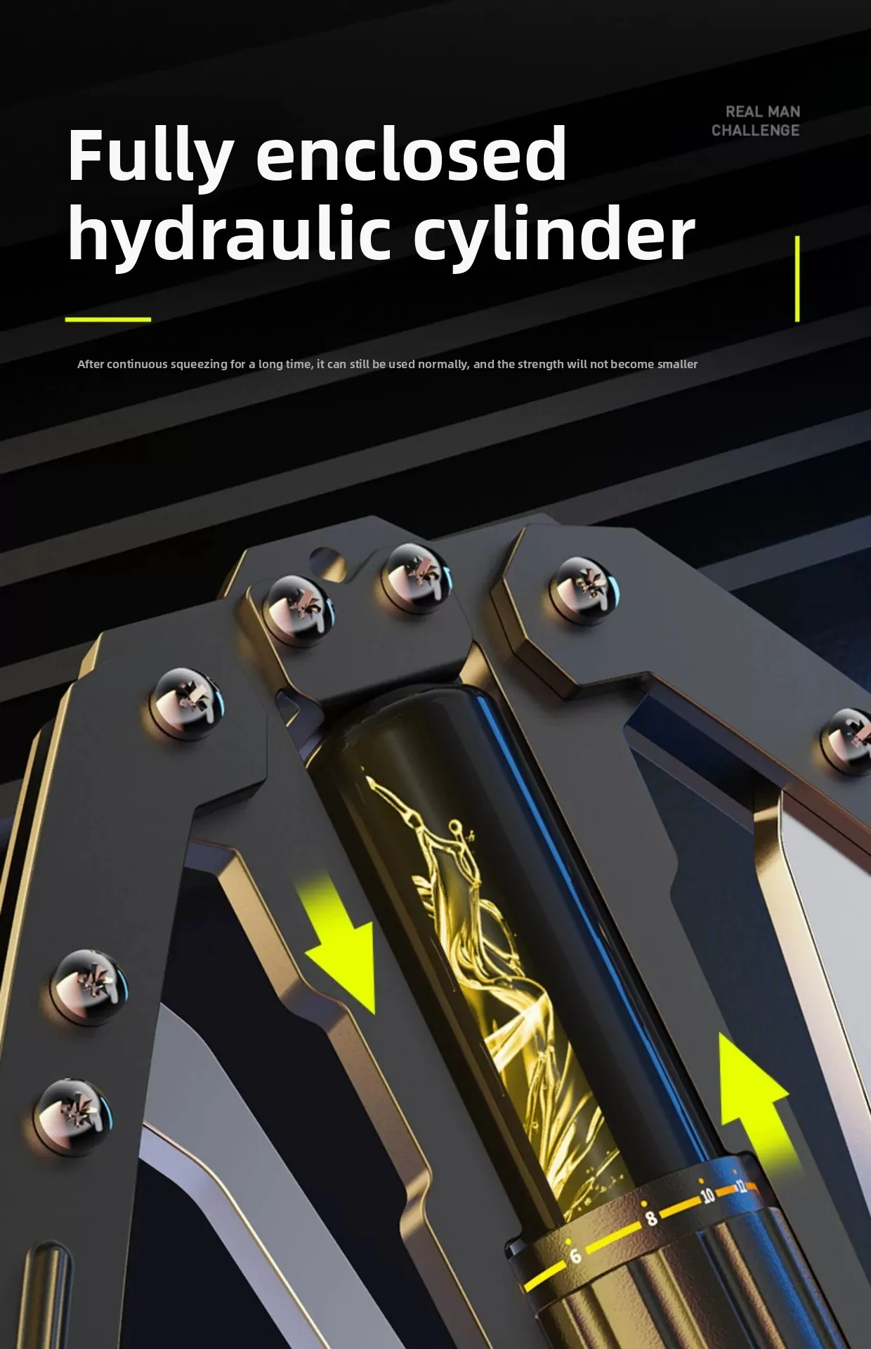 Hydraulisches Armkraftgerät für Männer, Verstellbare Armkraftstange, Heimfitnessgerät für Brust- und Armmuskeltraining – Detail 5