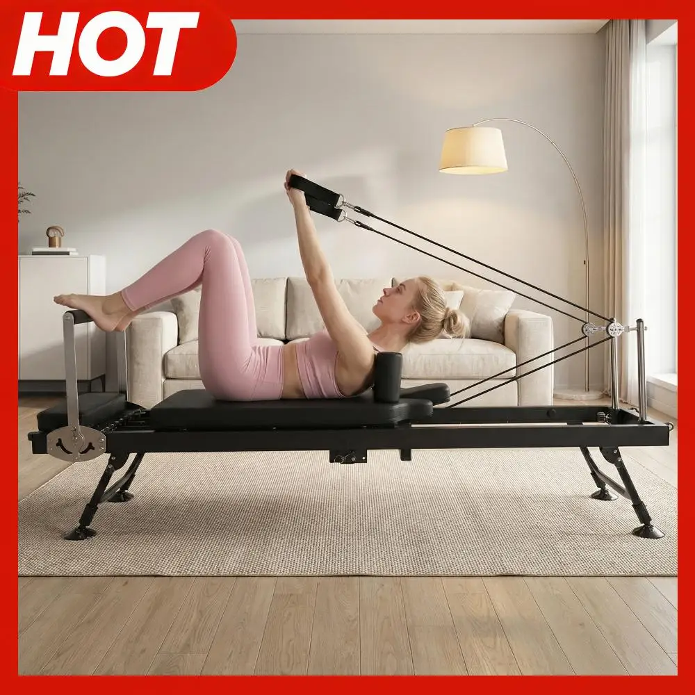 

Складной тренажер для пилатеса с пружинным сопротивлением, быстрая сборка, нагрузка до 300 фунтов, для дома и студии