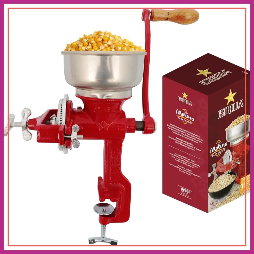 

Manual Corn Grain Grinder Cast Iron 14" Tall 5" Hopper Coarse Grind