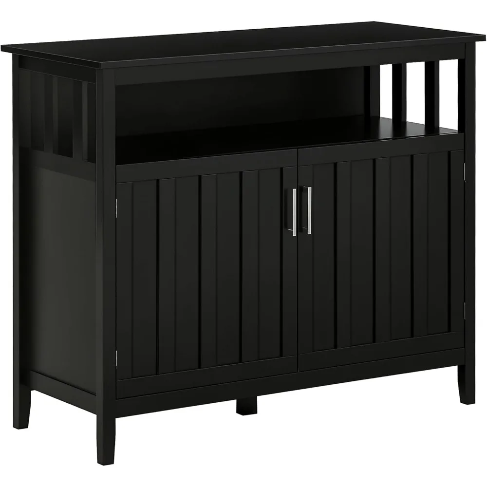 Mueble buffet de cocina con 2 puertas, estantes ajustables y función de cafetería para entrada y sala de estar