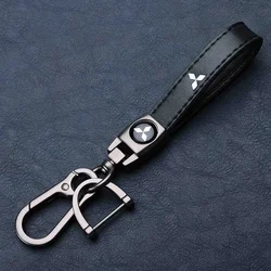 Leather Car Key Holder Styling Keychain Keyring For Mitsubishi Logo Aerobus Lancer Cordia Pajero Outlander L200 EVO Xpander Colt