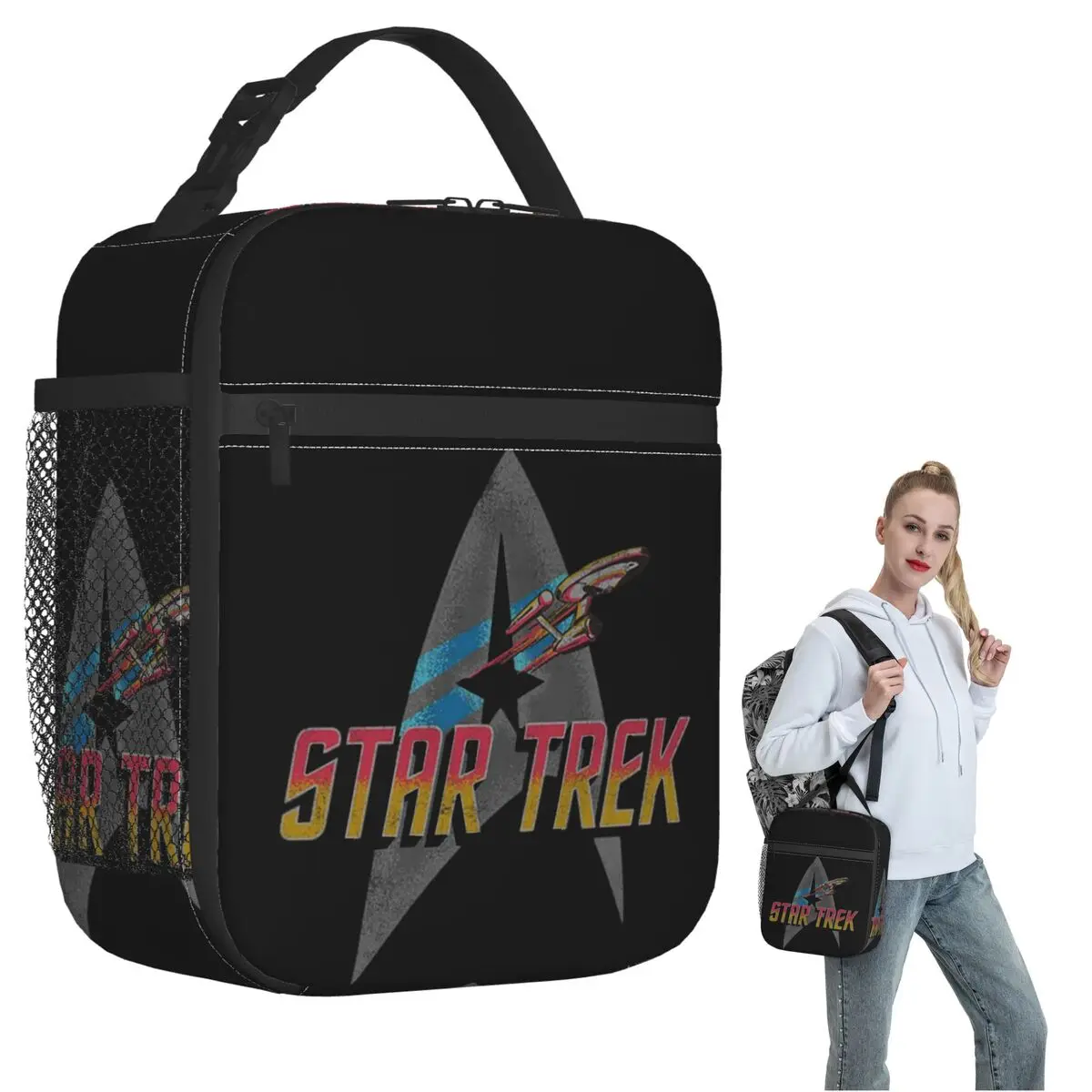 Star Treks Science Fiction TV Series Insulated Lunch Bag for Women Children Portable Food Boxes Thermal Lunch Box Tote