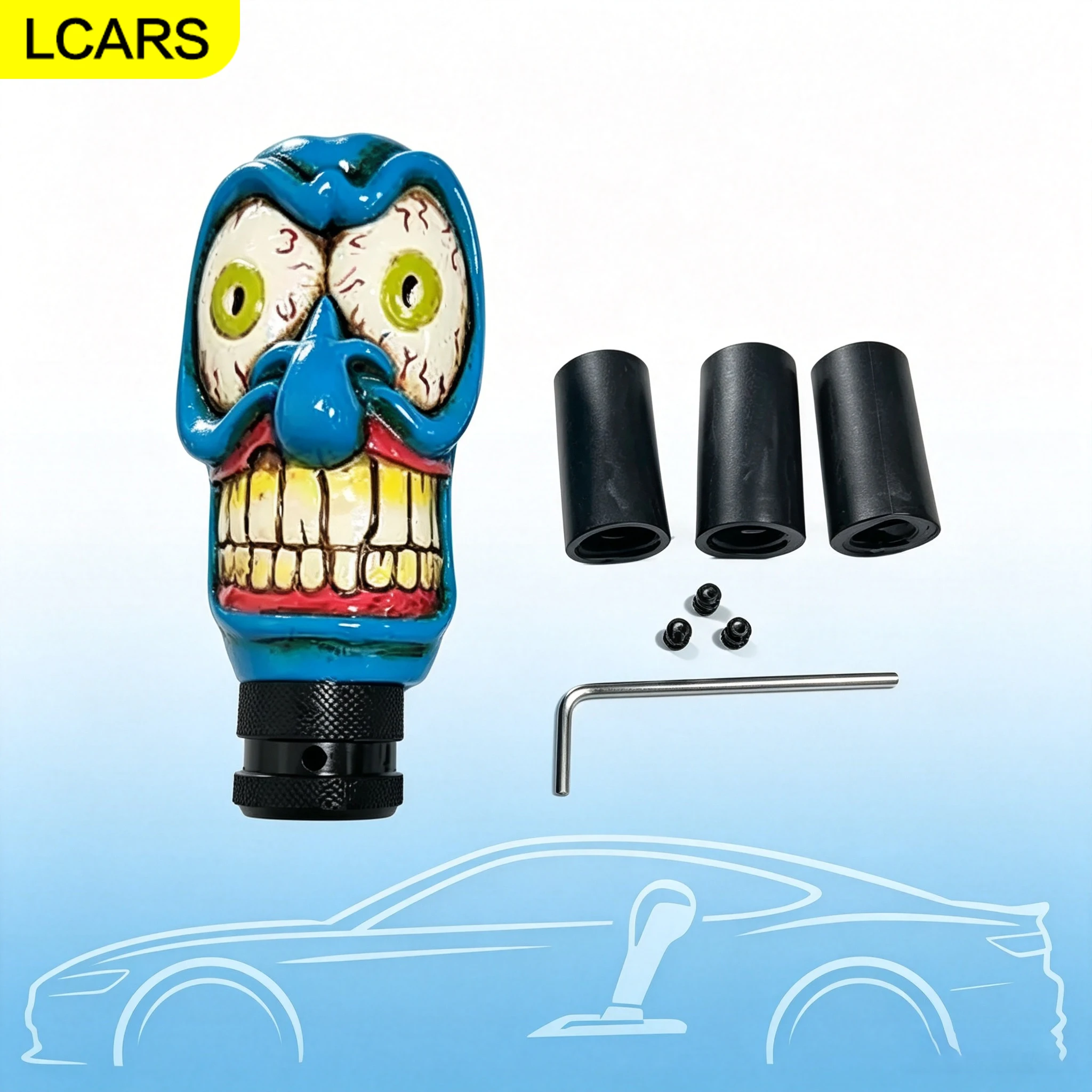Lcars Personalized Cartoon Blue-Faced Monster Gear Shift Knob Universal Modified Manual and Automatic Gear Handle Quirky Car Interior Shift Handle