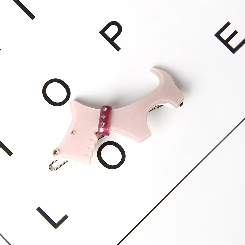 

2pcs High Quality Fashion Retro Cartoon Dog Hairpins 6.5x4cm Acetate Candy Clip Stylish Hair Decoration for Festivals Gifts