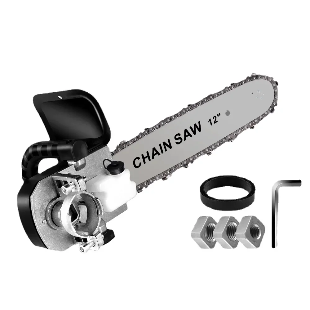 12 Inch Electric Saw Bracket Set Suit for M10/M14/M16 Brushless Angle Grinder Converted to Handheld Woodworking Chainsaw Tool