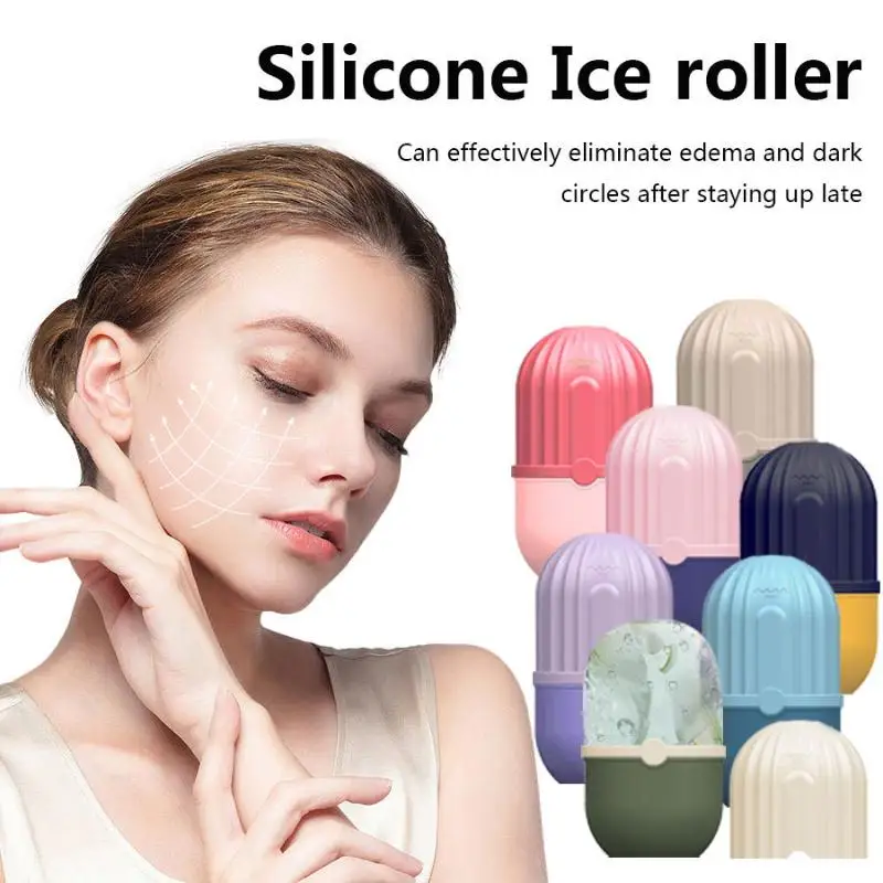 Beauty Ice Roller for Face Reusable Silicone Ice Mold Puffiness Relief Skin Care Massage Cooling Facial Home Spa Essential