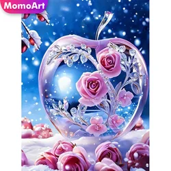 Momoart DIY Diamond Embroidery Rose Flower Picture Rhinestones Mosaic Apple Landscape New 2024 Diamond Painting Wall Art